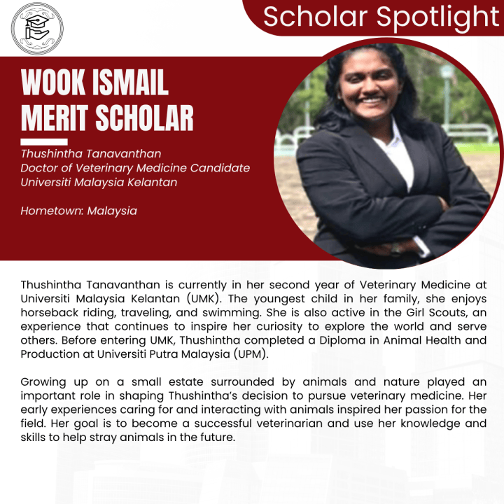 Wook Ismail Merit Scholar Thushintha Tanavanthan
