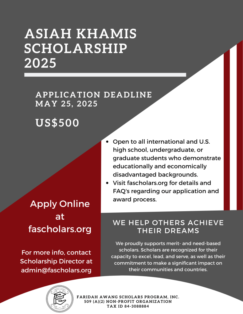 Asiah Khamis Scholarship 2025