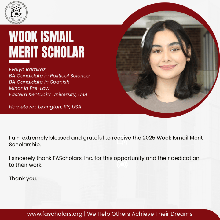 Wook Ismail Merit Scholar Evelyn Ramirez Comment