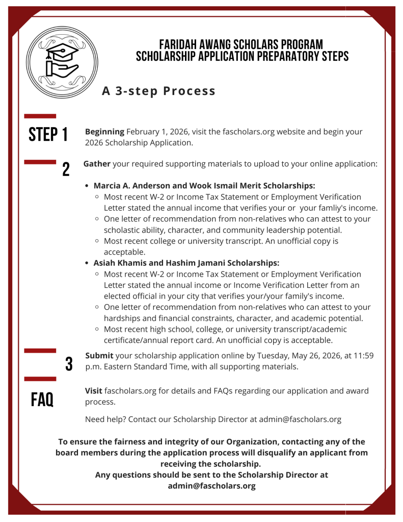 2026 FAScholars Application Preparatory Steps