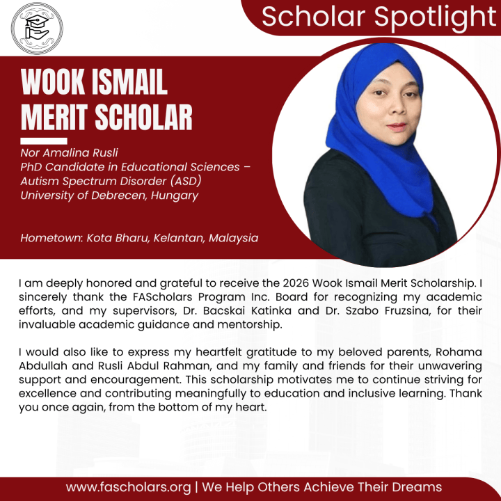Wook Ismail Merit Scholar Comment
